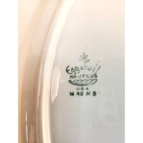 Eggshell Nautilus Autumn Oval Serving Platter Gold Trim 11.5 x 9 inch Fine China - Picture 3 of 9